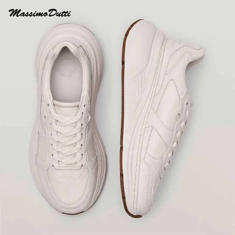 

2022 SS Vintage Thick Sole Increase Casual Vulcanized Shoes Women Genuine Leather Soft Shoes Sneakers Women Shoes Woman