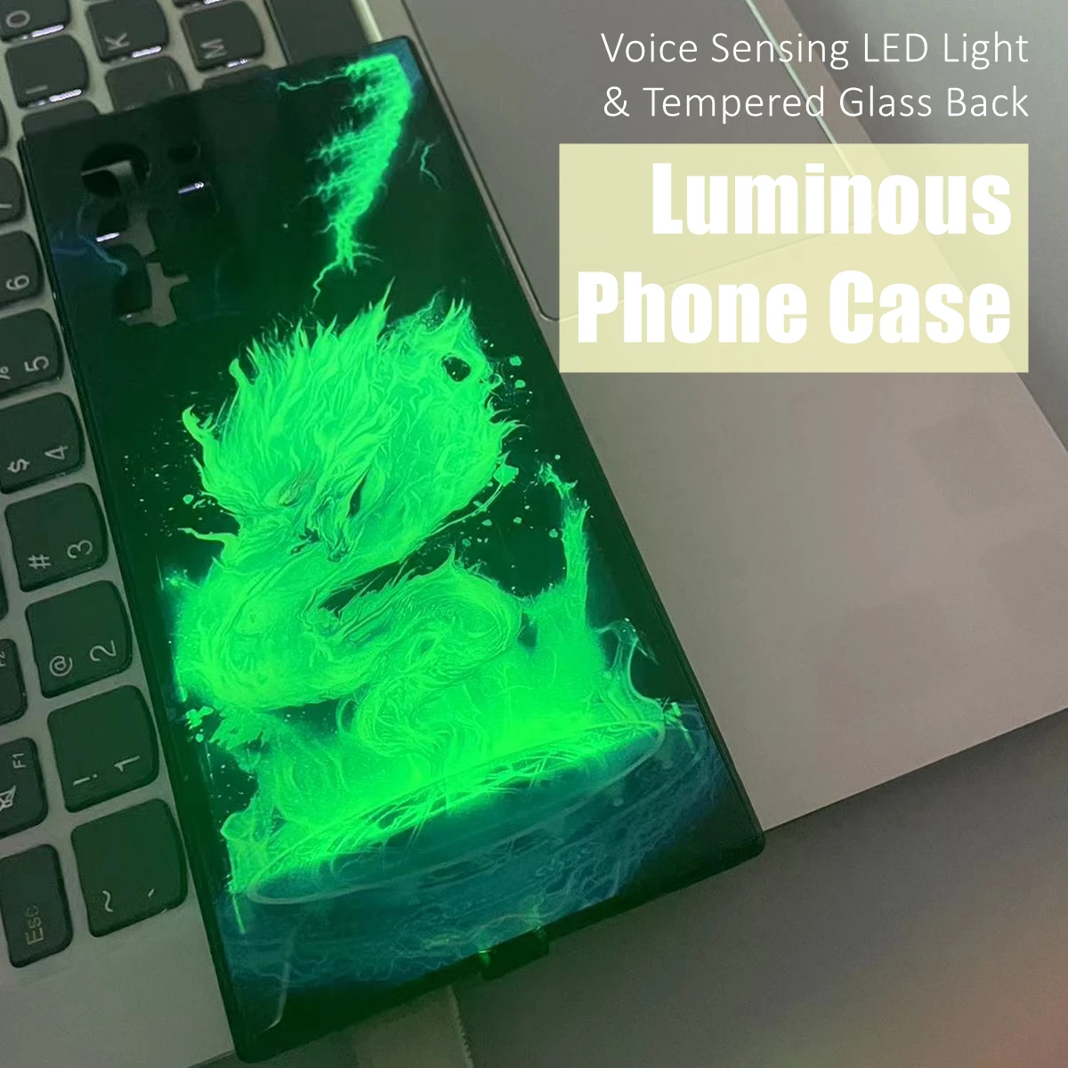 

Roar Dragon Colorful LED Light Glowing Luminous Tempered Glass Phone Case for OnePlus 6 6T 7 7T 8 8T 9 9R 10 Ace Nord N200 Pro