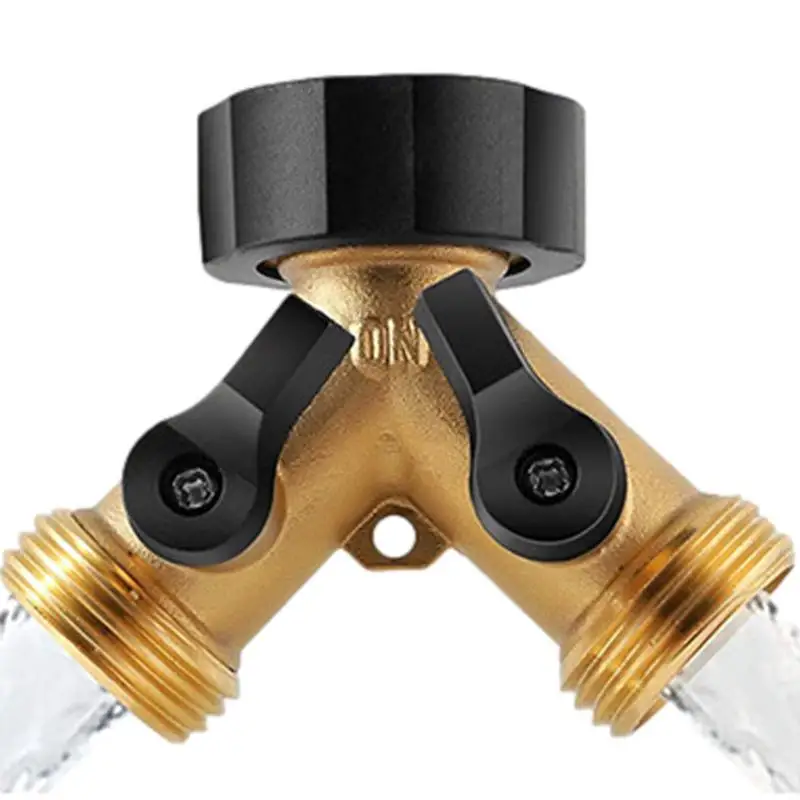

Brass 2 Way Hose Splitter Heavy Duty Brass Splitter Hose Spigot Adapter Connector Faucet Splitter Garden Hose Y Splitter