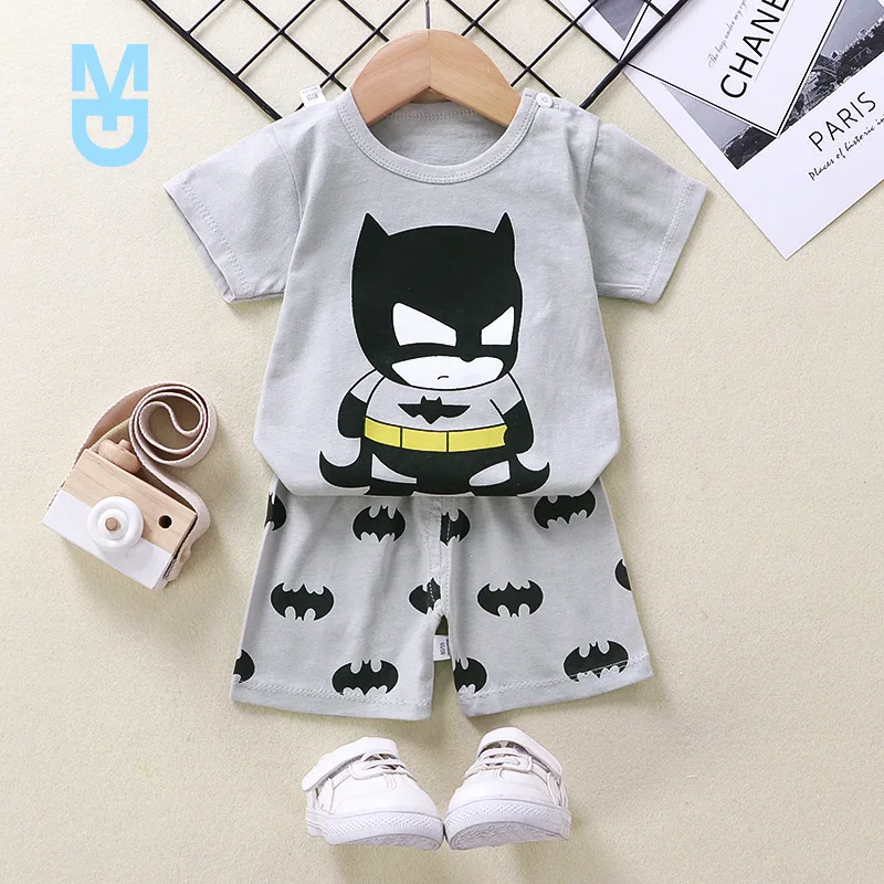 

New Baby Clothing With Short Sleeve Pullover Tee Shirts + Shorts Green Dinasuar Print Clothes Set For Kids Infant Toddler Clothe