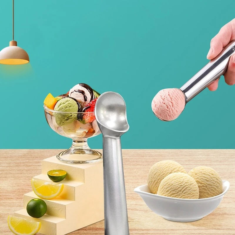 

Aluminum Alloy Ice Cream Scoops Spoon Non-Stick Fruit Ice Ball Maker Watermelon Ice Cream Spoon Kitchen Gadget Tools