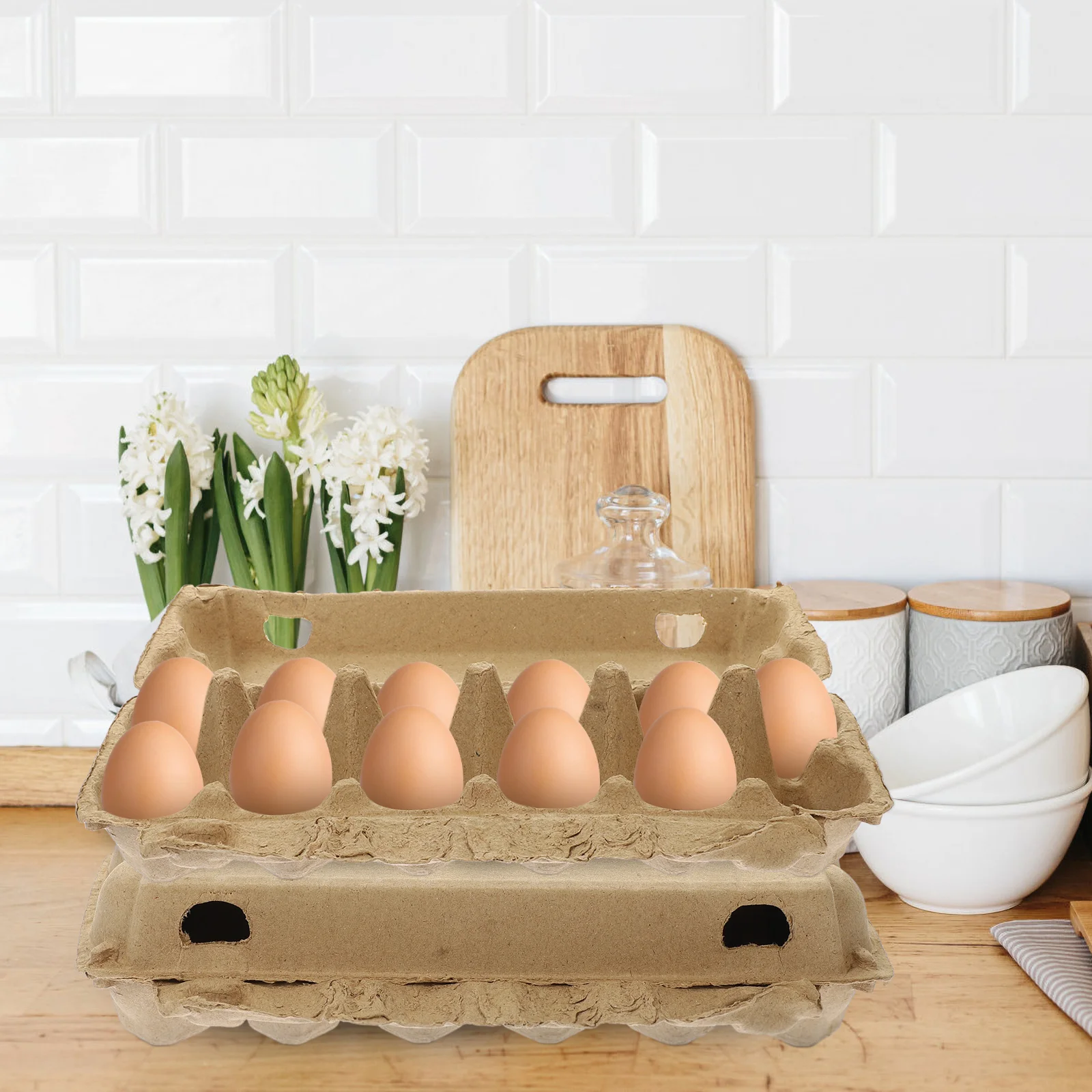 

15 Pcs Kitchen Egg Carton 12-compartment Tray Fridge Organizer Bulk Pulp Holder Duck