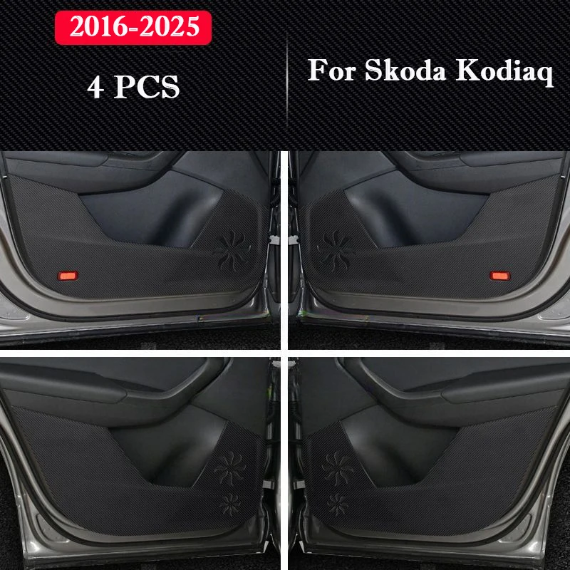 

Для Skoda Kodiaq 2016-2025 дверь автомобиля противоударная накладка кожаная защитная наклейка из углеродного волокна устойчивая к царапинам пленка аксессуары