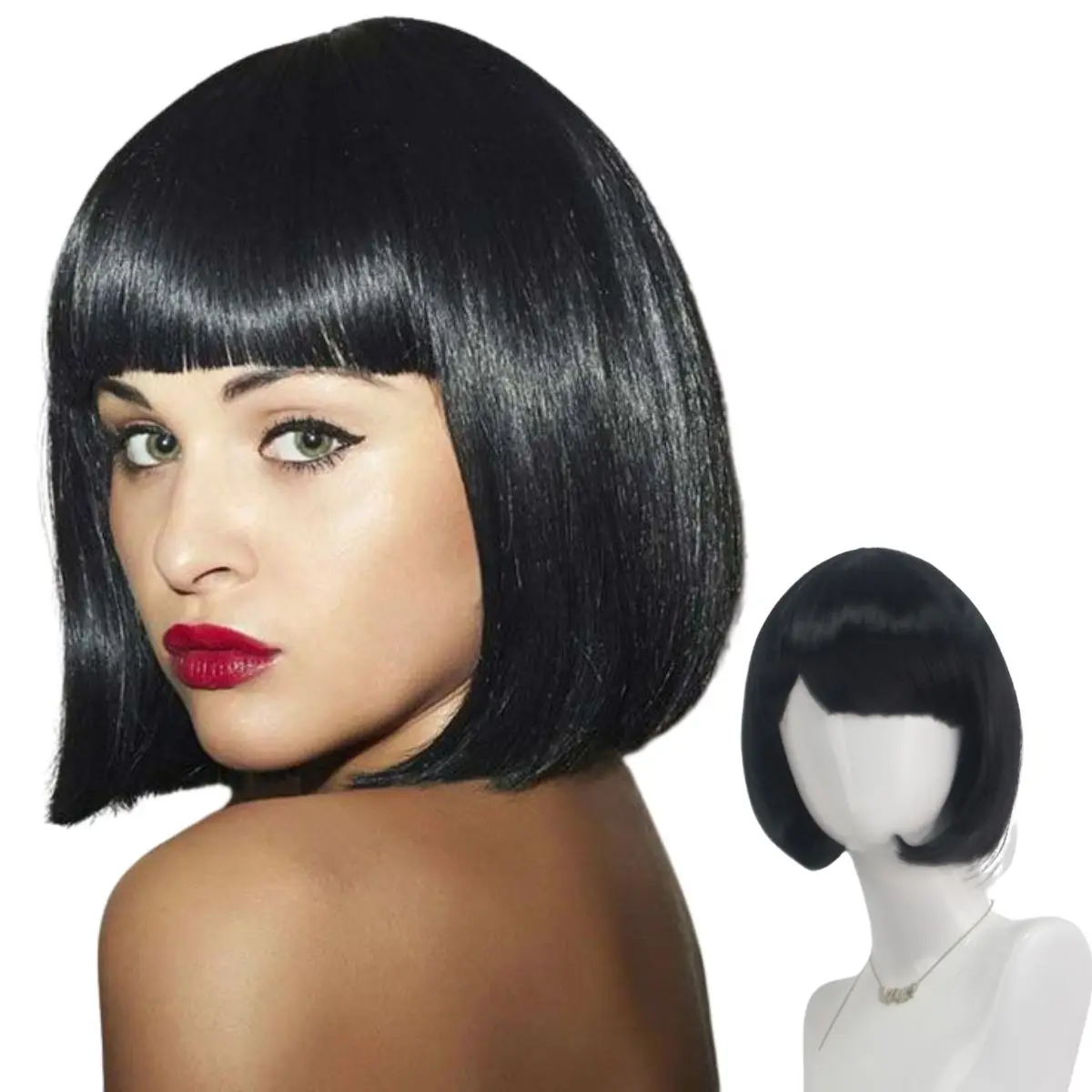 Anxin Полностью машинное производство дешевый прямой парик Боб Бразильские парики