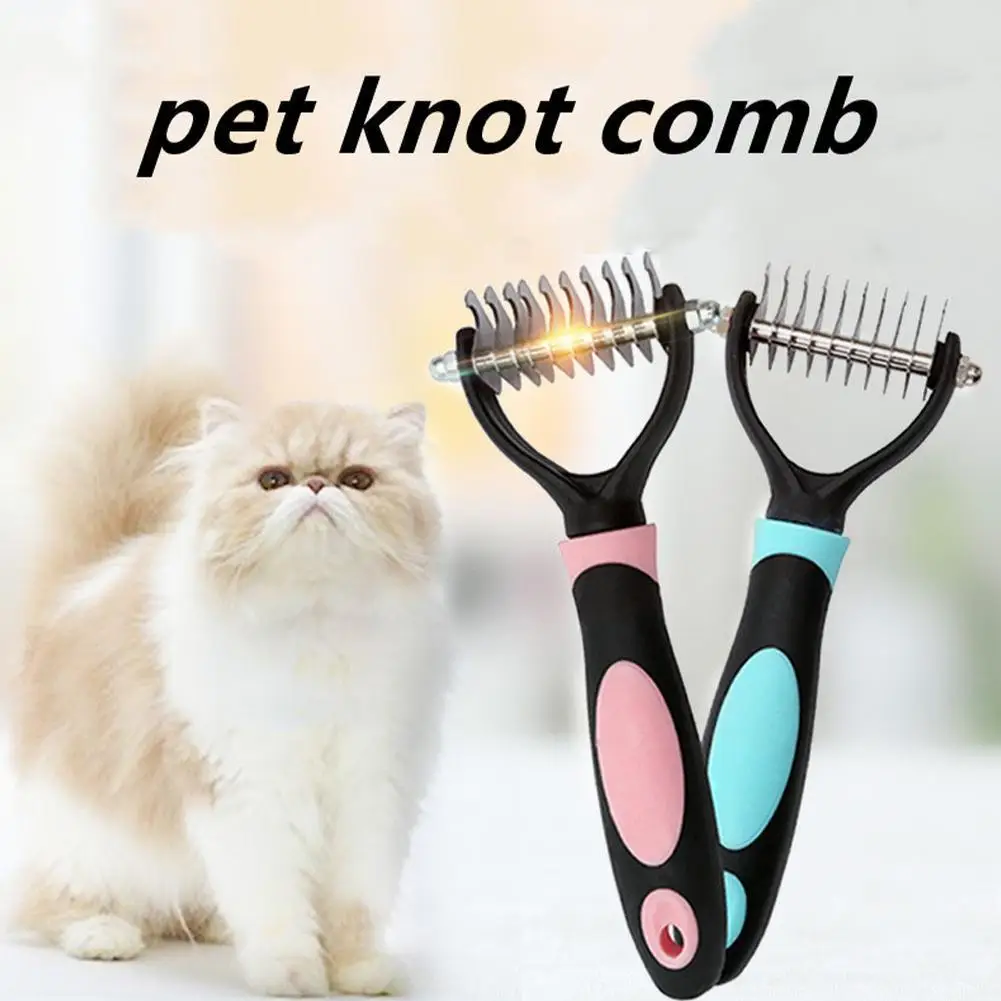 

Pet Dog Comb Hair Remover Cat Comb For Long Hair Curly Dogs Cats Removal Undercoat Pet Brush Rake Dematting Brush Dog Supplies