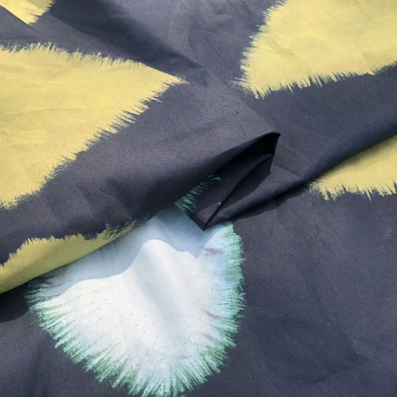 

Natural Cotton Poplin Printed Fabric Cloth Material Fashion Width Shirt Dress Pants DIY Children Custom Fabric by Meter