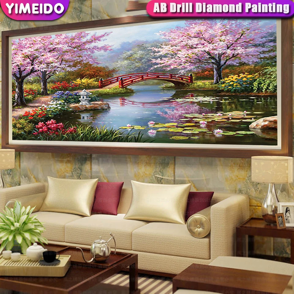 

YIMEIDO 5D AB Diamond Painting Tree Large Size Full 3D Embroidery Cross Stitch Kit Rhinestone Diamond Mosaic Landscape Nature