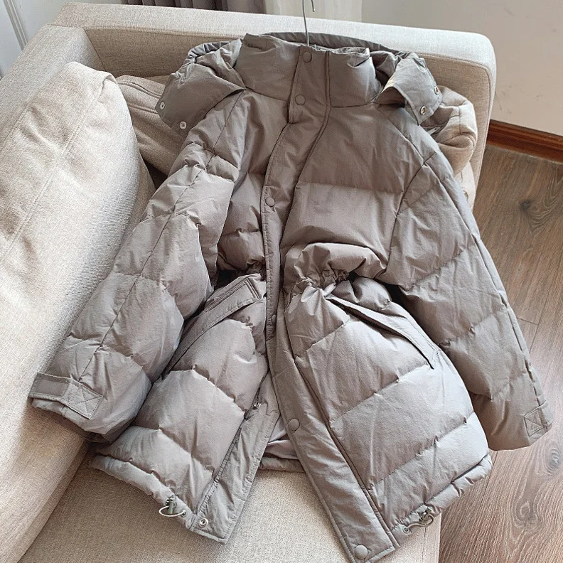 

Qingdao Wai Trade 300g plush young casual~thickened waistband Korean version loose hooded down jacket