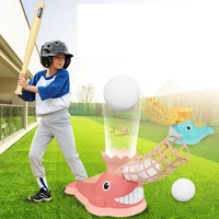 fun childrens whale baseball toy foot catapult ball machine set launcher outdoor sports toys