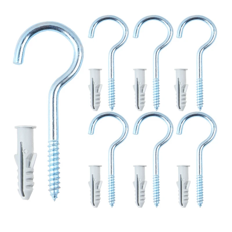 

Винтовые крючки из нержавеющей стали, крючки для затяжки защитных устройств, крючки для потолка. Для корзины для растений, винты-крючки.