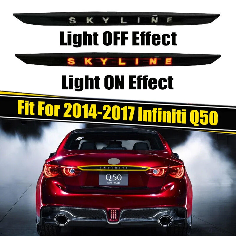 Car Accessories 2014-2017 For Infiniti Q50 Rear Door Trunk Smoke Lens Led Tail Light Brake Lamp Plug And Play 12V DRL Signal