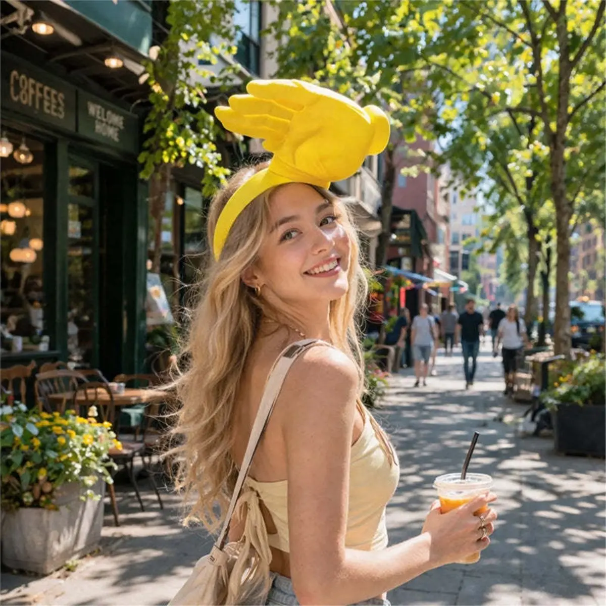Фото E@MB*RA*aCE^HAPPYa Hands-Free Hand Shade Hat Third Hand Hands-Free Sun Visor Headband Palm Visor for Beach, BBQ, Outdoor №1