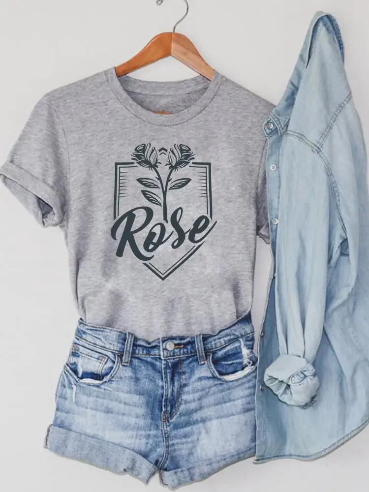 

Clothing Flower Sweet 90s Cute Print Summer Fashion Women Tshirt Graphic T-shirts Printing Short Sleeve Top Tee
