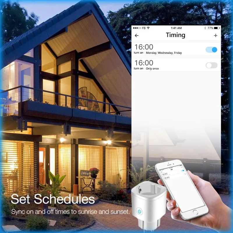 eWeLink WiFi Smart EU UK Plug with Socket,Remote Control by Alexa Google Yandex Alice,Power Consumption Wattmeter Meter Monitor images - 6