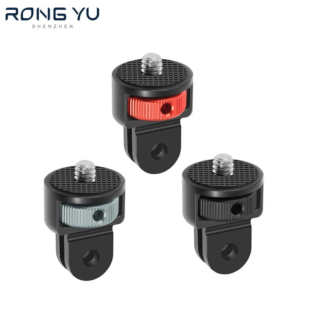 Мини-адаптер для штатива, вращающийся на 360 градусов, винт 1/4 дюйма, CNC, алюминиевое фиксирующее крепление для GoPro12 11 POCKET 2 FIMI PALM 2 Insta360 X3 Osmo