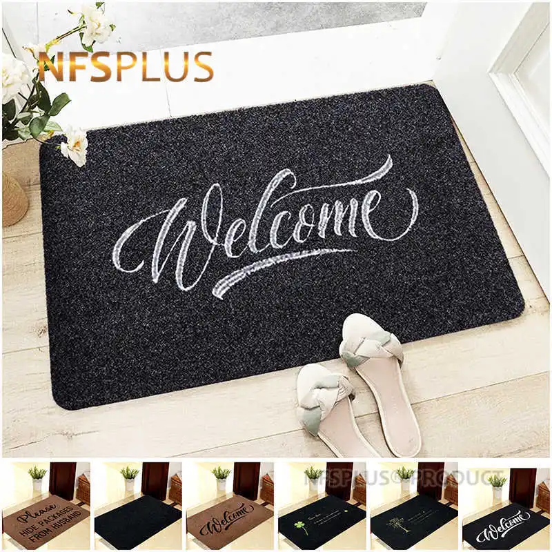 

Embroidered Welcome Doormat Home Decorative Front Door Mat Hallway Entrance Shoes Clean Mats 40x60cm Anti-Slip Floor Carpet Rugs