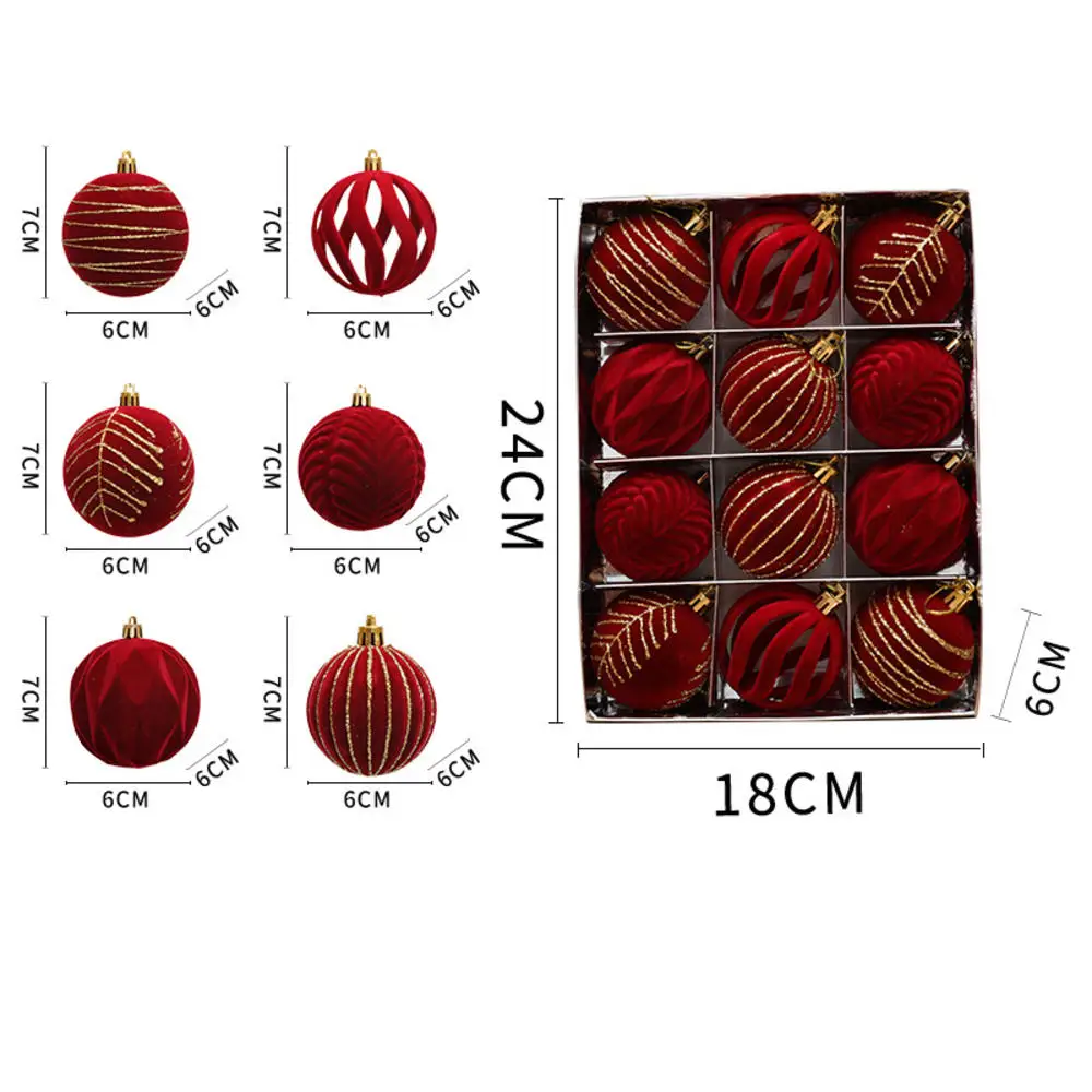 

Рождественские шары пластиковые 6 см, набор из 12 штук