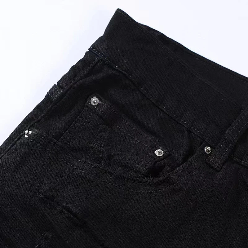 2023 Fashion Brand Men's Jeans Streetwear Skinny Ripped High Waist Skinny Denim Trousers Casual Slim Fit Pencil Punk StylePants