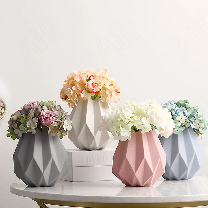 

Керамическая ваза Северной Европы, простой органайзер для цветов в форме оригами, для гостиной, настольного стола, украшение для дома