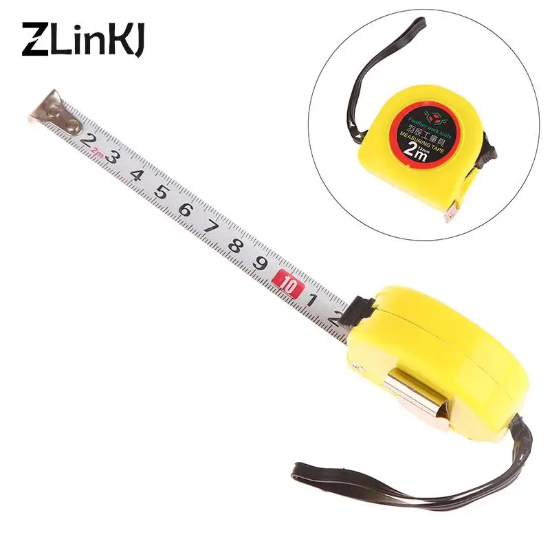 

2m Tape Measure Meter Ruler Steel Tape Length Metal Measuring Tools Metric Steel Measuring Ruler Distance Measuring Tool