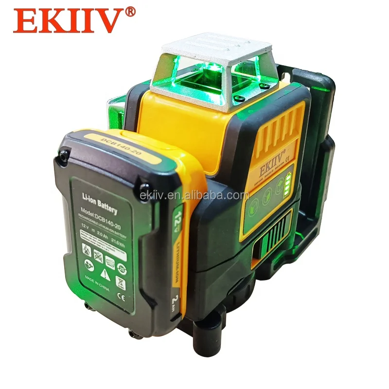 EKIIV Высокое качество 4D 3d 12 линий 16 зеленая линия лазерный уровень для