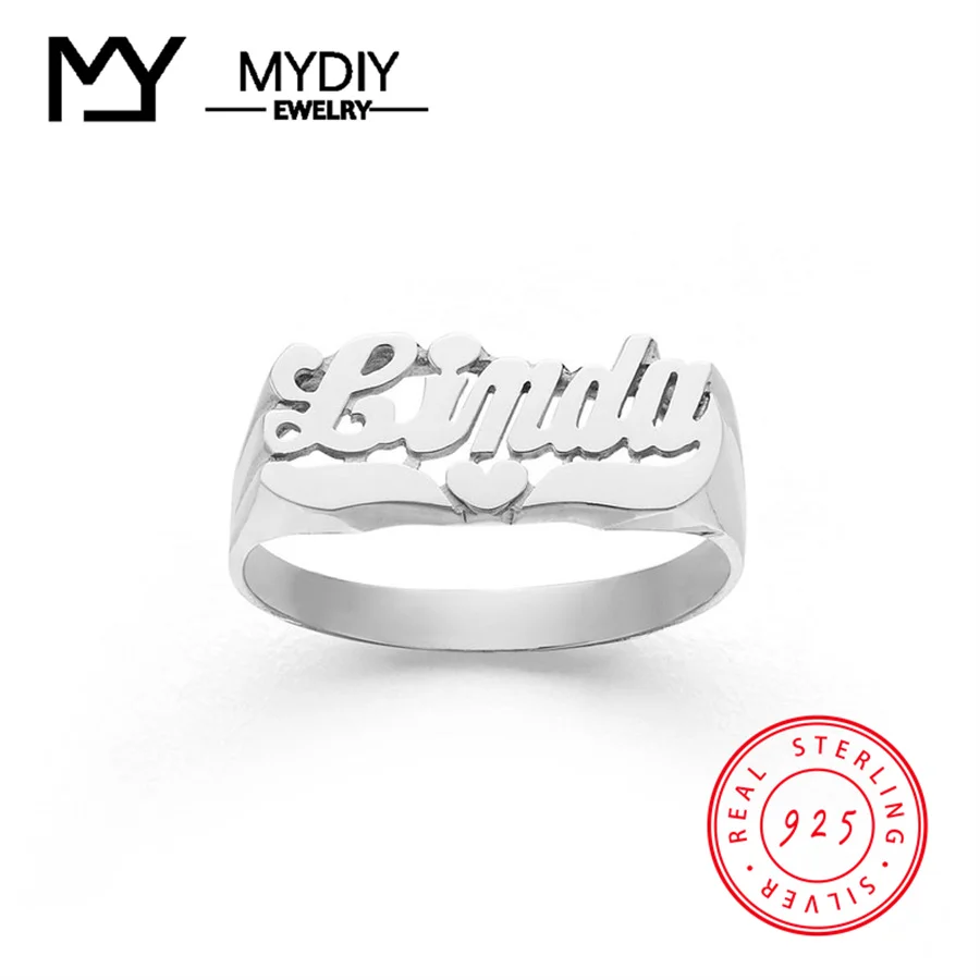 925 Silver Mother's Day Gift 3D Custom Rings Name Personalized Name Ring Wedding Personalized Gift For Mother Advanced Jewelry
