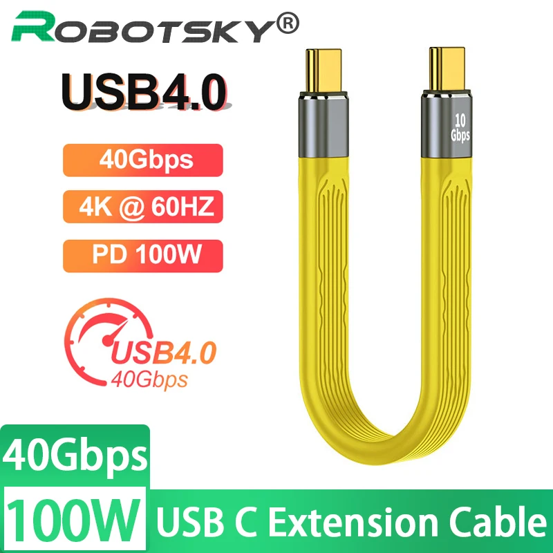 USB 4.0 Gen3 Data Cable PD 100W 5A 40Gbps Fast Charging USB C to Type C Cable Thunderbolt 3 4K@60Hz Cable USB Type C Data Cable