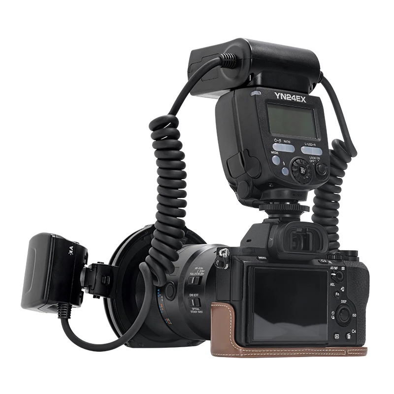 Yongnuo YN24EX E TTL макровенная вспышка Speedlite для камер Canon Sony с 2 головками вспышки и