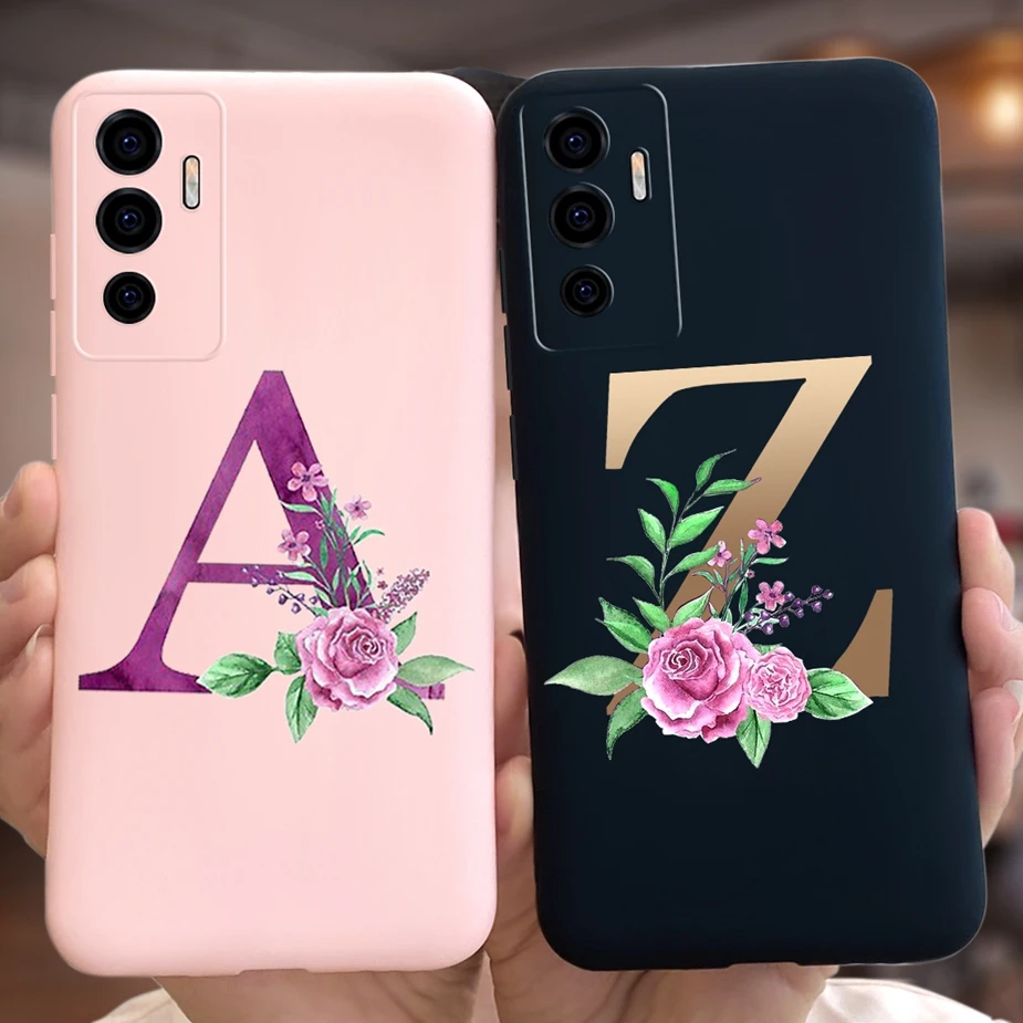 Чехол для Vivo V23e 4G симпатичный чехол с 26 буквами мягкий силиконовый телефона V2126