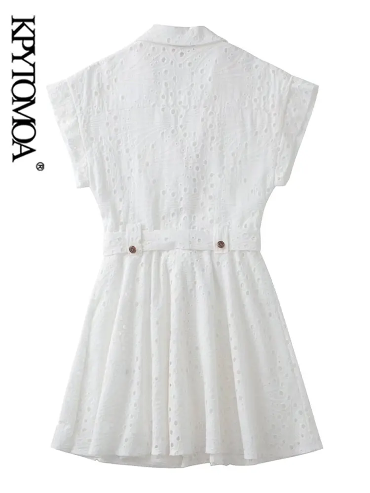 Женское винтажное мини-платье KPYTOMOA модное платье с ремнем и вышивкой коротким