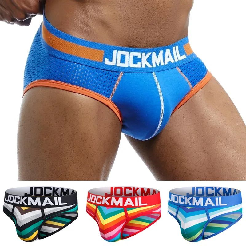 

Трусы-брифы Jockmail мужские, пикантное нижнее белье, брифы с U-образным мешочком, трусы для мужчин, гей-трусы