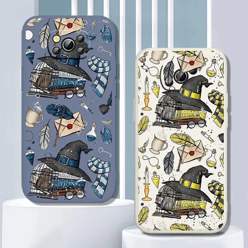 

H-Harry P-Potter Anime Phone Case For XiaoMi POCO X2 X3 X4 GT NFC Pro M3 M4 Pro F3 F4 GT C3 C31 C40 Liquid Rope Funda Cover Soft