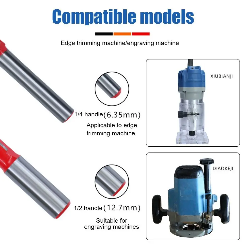 Прямая фреза из сплава с двумя краями хвостовик 1/4 дюйма 1/2 деревообрабатывающий