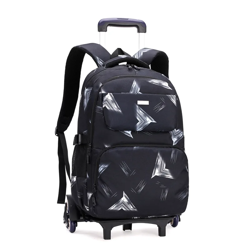 School Bag for Kid Waterproof Detachable Backpack with Wheels Trolley Schoolbag Luggage Rolling Backpack Mochilas Back To School