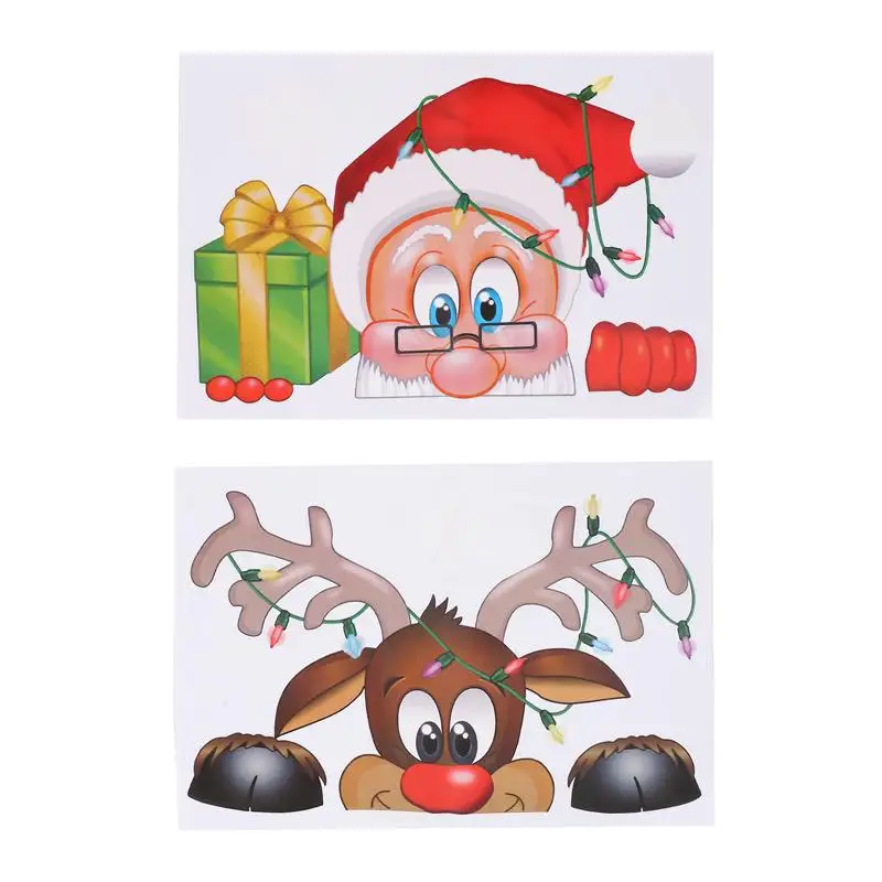 

2pcs Christmas Window Glass Stickers Wall Decals Lovely Xmas Fridge Stickers