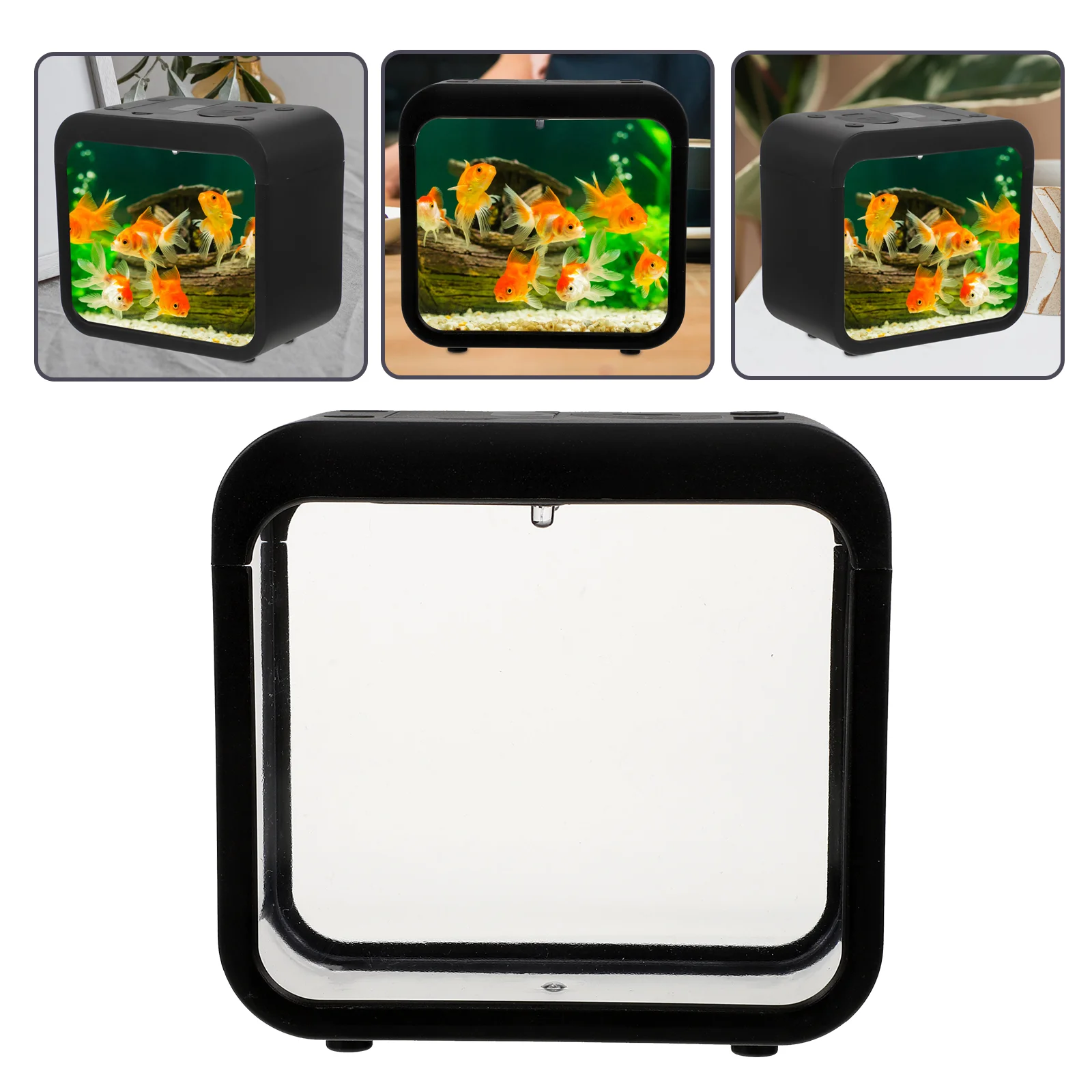 

Tank Box Aquarium Mini Desktop Light Decoration Tanks Betta Battle Transparent Reptile Led Beta Breeder Breeding Plastic Desk