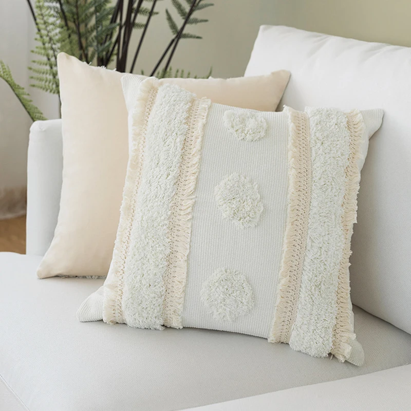 

Хлопковая тканая наволочка для подушки, цвет слоновой кости, яркий чехол в марокканском стиле ручной работы для украшения дома, дивана, кровати 45x4 5 см/30x50 см