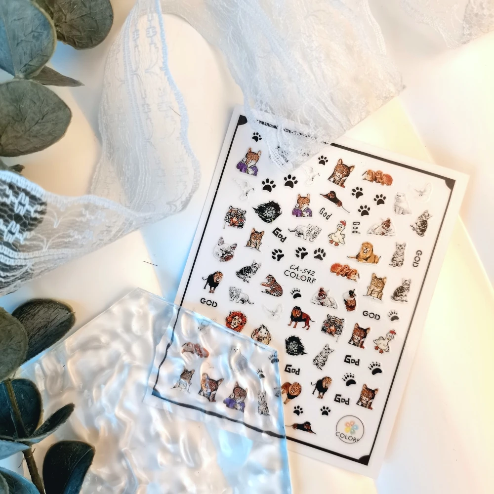 1 лист кот далматинцев новые животные искусство ногтей для маникюра модный