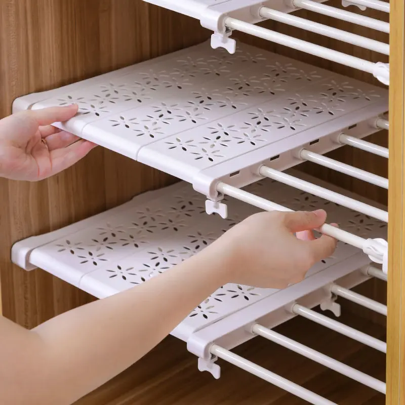 

Adjustable Closet Shelf Storage Rack,Cabinet Organizer Shelf Divider Layered Partition DIY Expandable Separator for Wardrobe