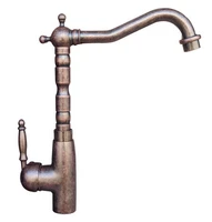 rome red antique copper deck mounted kitchen bathroom sink basin faucet swivel spout mixer tap single hole one handle mnn017