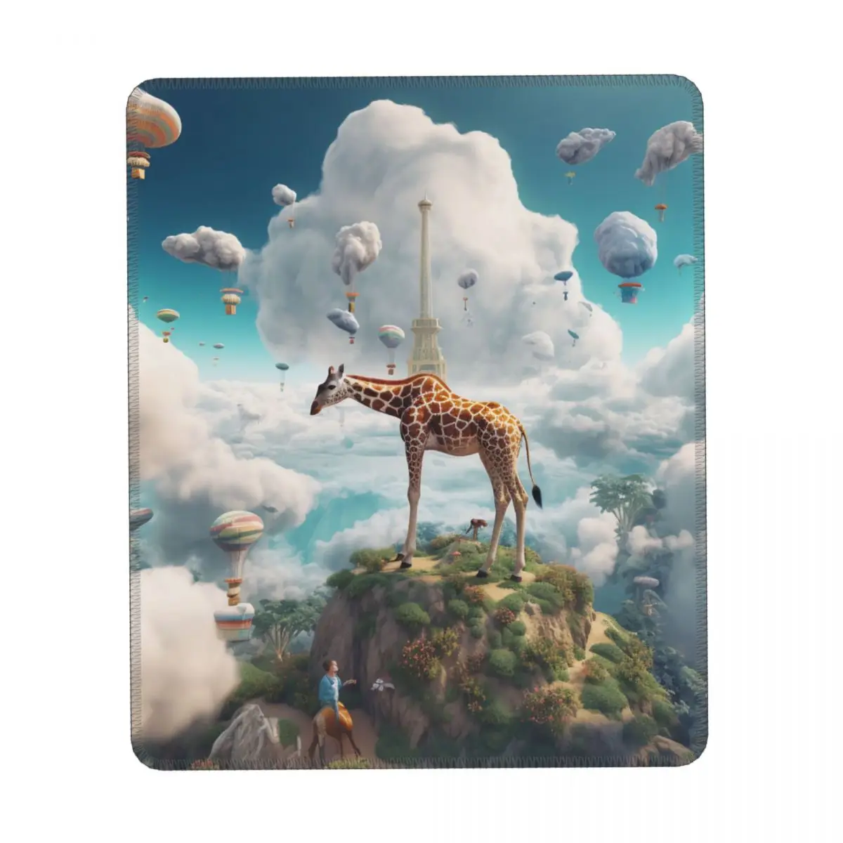 

Giraffe Vertical Print Mouse Pad 3D Animal Vintage Cute Mousepad Desk Anti-Slip Rubber Mouse Pads