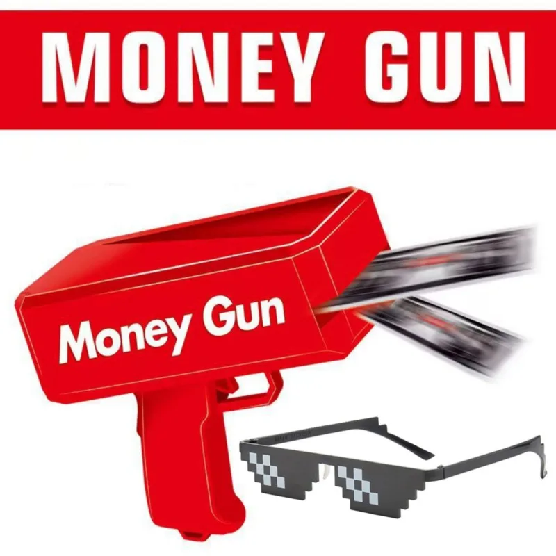 

Cash Cannon Banknote Super Money Spray Gun Funny Outdoor Dispenser Electric Shooter Toys For Party Game Wedding Birthday Party