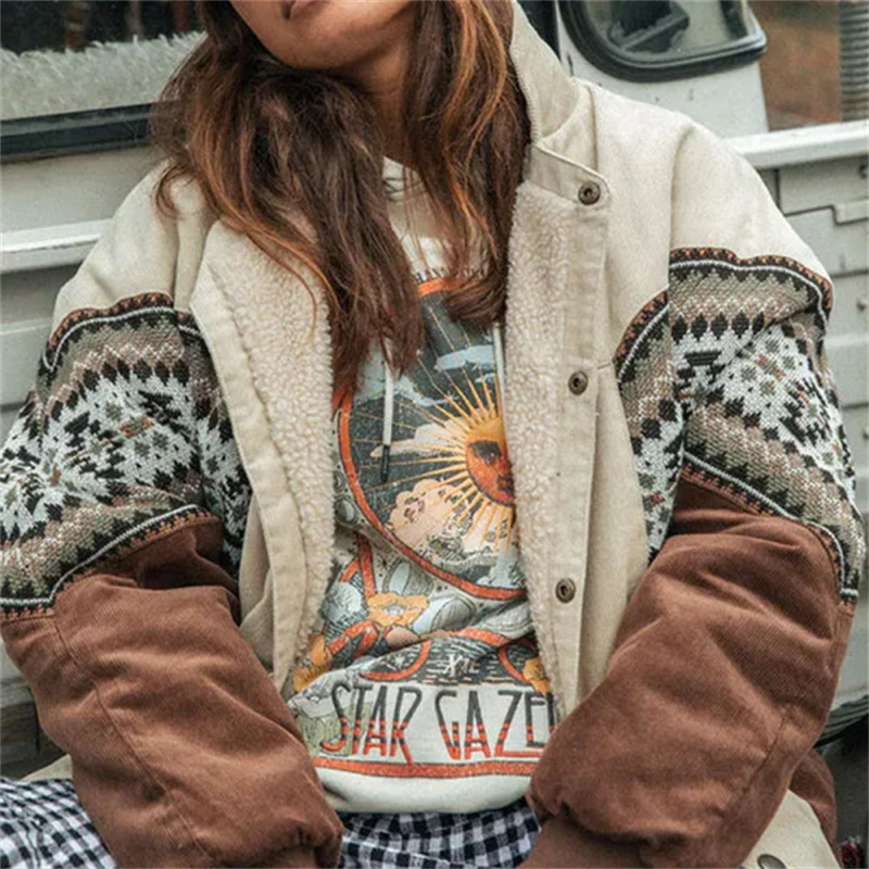 2023 Autumn Winter New Coat Women Down Jacket National Style Coats Street Short Print Warm Leopard Chic Patchwork Padded Jacket