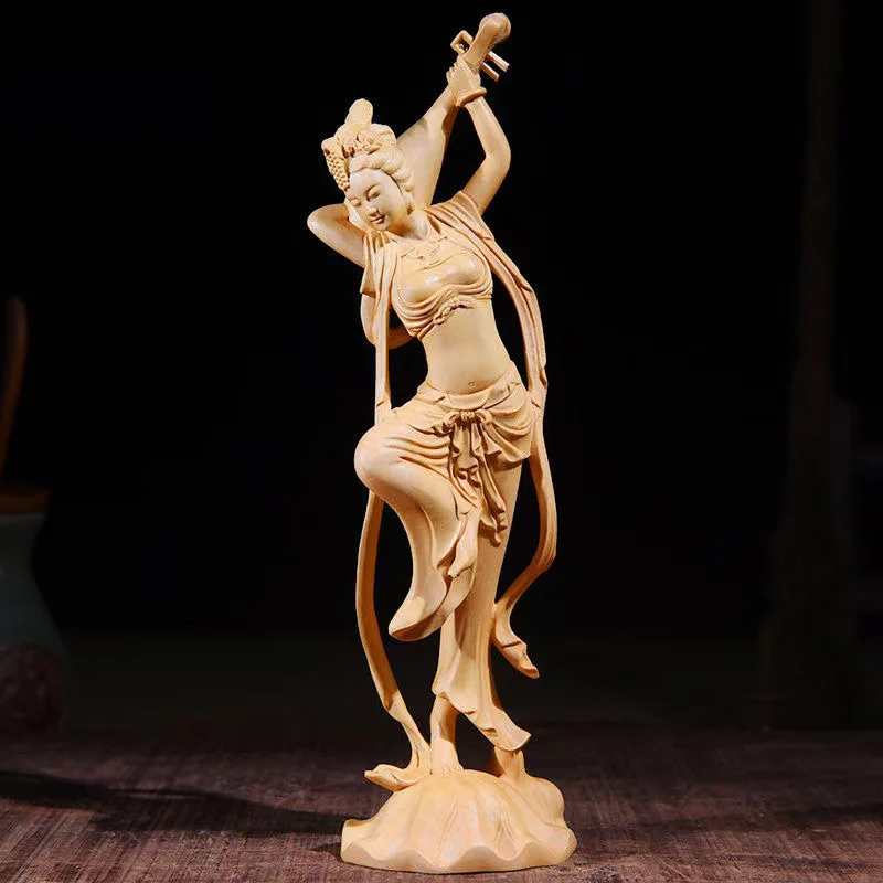 Декоративная фигурка Dunhuang Pipe Beauty резьба по дереву китайское искусство культура