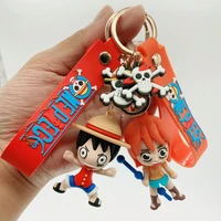 one piece anime figures luffy robin nami sanji usopp brook pvc doll keychain bag keyring charm childrens toys birthday gifts