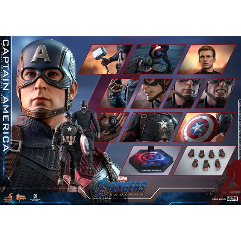 

HotToys MMS536 HT 1/6 Marvel Avengers: Endgame Captain America Steve Rogers 7.0 Anime Figure Model Collecile Action Toys