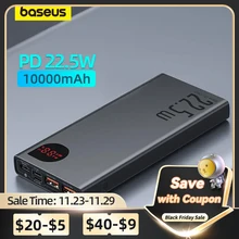 Baseus Power Bank 10000mAh with 22.5W PD Fast Charging Powerbank Portable Battery Charger For iPhone 14 13 12 Pro Max Xiaomi