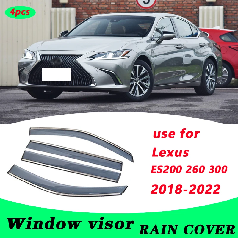 

For Lexus ES200 2018-2022 ES260 ES300 Plastic Window Visor Vent Shades Sun Rain Deflector Guard 4PCS/SET