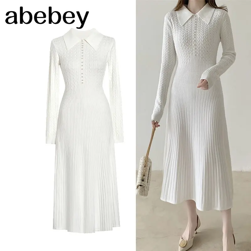 

Женское пикантное однотонное платье-миди с длинным рукавом, вязаные узкие платья в минималистском стиле, женская одежда, новые платья