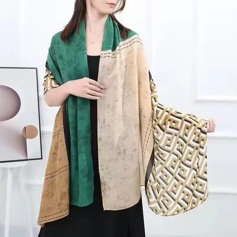 Женский осенне-зимний шарф из искусственного кашемира теплая шаль пашмины